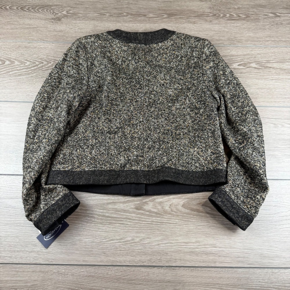 Magaschoni Women Jacket Tweed Wool Silk Blend Chameau Combo 14 - Picture 6 of 10